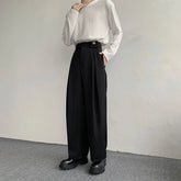 Hearujoy Black Suit Pants Men Oversized Fashion Social Mens Dress Pants Korean Loose Straight Wide Leg Pants Mens Office Formal Trousers